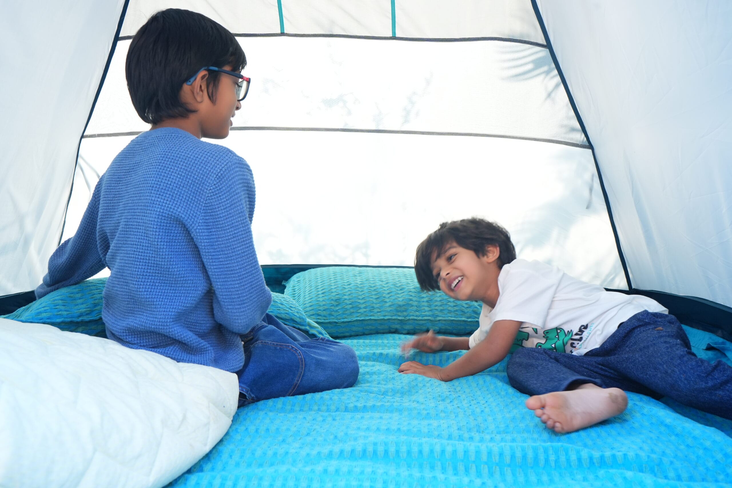 kids in tent
