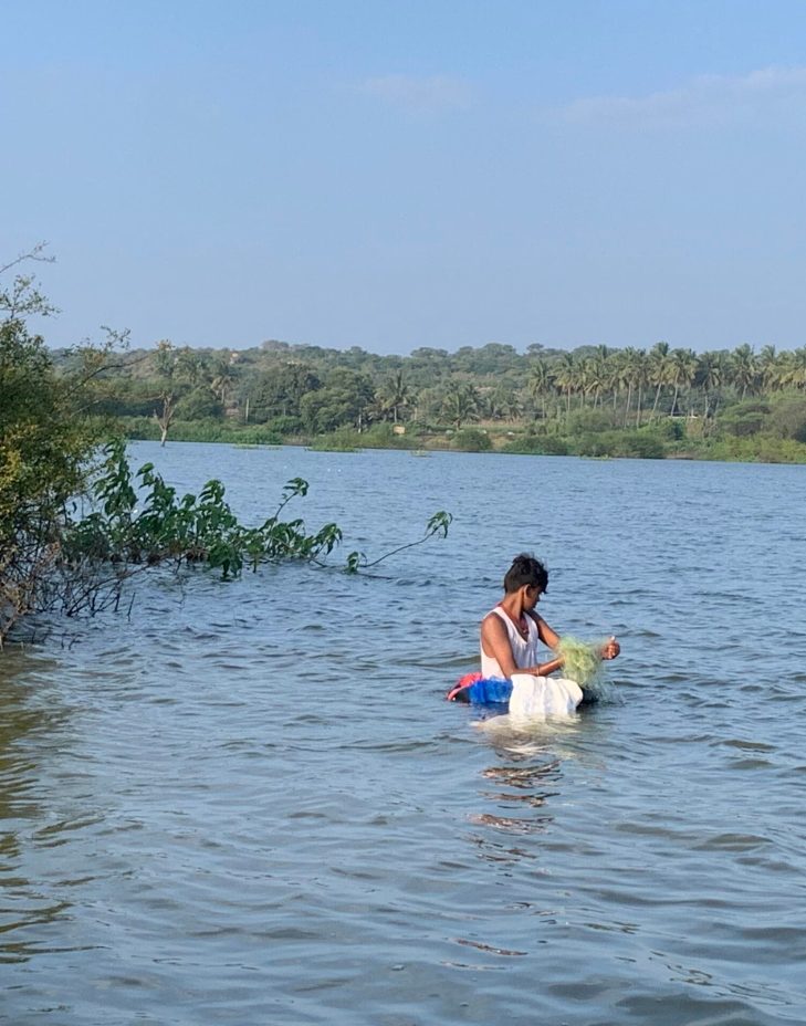 boy in lake
