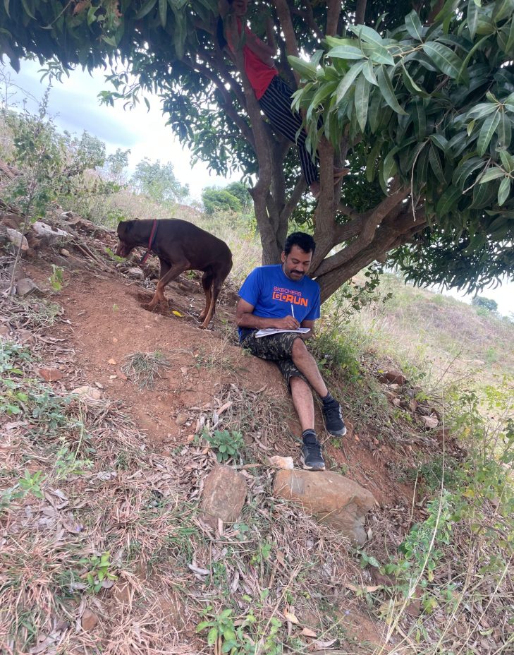 sketching under tree